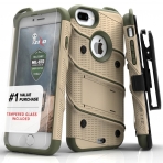 Zizo iPhone 7 Plus Bolt Series Kemer Klipsli Klf ve Ekran Koruyucu (MIL-STD-810G)- Desert Tan Camo Green