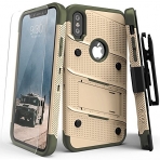 Zizo Apple iPhone X Bolt Serisi Kemer Klipsli Klf - Desert Tan Camo Green