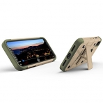 Zizo Apple iPhone XS Bolt Serisi Kemer Klipsli Klf (MIL-STD-810G)- Desert Tan Camo Green