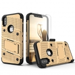 Zizo Apple iPhone X Bolt Serisi Kemer Klipsli Klf -Gold Black