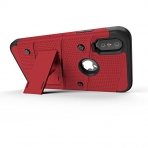 Zizo Apple iPhone XS Bolt Serisi Kemer Klipsli Klf (MIL-STD-810G)- Red Black