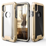 Zizo Apple iPhone X ION Serisi effaf Klf (MIL-STD-810G)-Gold
