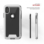 Zizo Apple iPhone XS ION Serisi effaf Klf (MIL-STD-810G)-Silver
