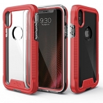 Zizo Apple iPhone XS ION Serisi effaf Klf (MIL-STD-810G)-Red