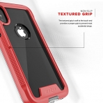 Zizo Apple iPhone X ION Serisi effaf Klf (MIL-STD-810G)-Red