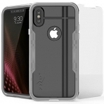 Zizo Apple iPhone XS Shock 2.0 Seri Bumper Klf (MIL-STD-810G)-Silver Gray