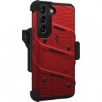 Zizo Bolt Serisi Samsung Galaxy S22 Plus Klf (MIL-STD-810G)-Red/Black