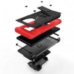 Zizo Galaxy Note 9 Bolt Serisi Klf (MIL-STD-810G)-Black Red
