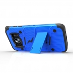 Zizo Galaxy S7 Edge Bolt Series Kemer Klipsli Klf ve Ekran Koruyucu (MIL-STD-810G)-Blue Black