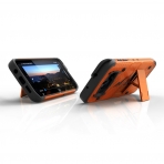 Zizo Galaxy S7 Edge Bolt Series Kemer Klipsli Klf ve Ekran Koruyucu (MIL-STD-810G)-Orange Black