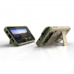 Zizo Galaxy S7 Edge Bolt Series Kemer Klipsli Klf ve Ekran Koruyucu (MIL-STD-810G)-Desert Tan Camo Green