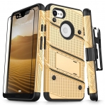 Zizo Google Pixel 3 XL Bolt Serisi Klf (MIL-STD-810G)-Gold Black