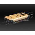 Zizo HTC 10 Bolt Seri Kickstand Kemer Klipsli Klf (MIL-STD-810G)-Gold Black