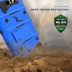 Zizo HTC 10 Bolt Seri Kickstand Kemer Klipsli Klf (MIL-STD-810G)-Blue Black  