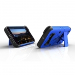 Zizo HTC 10 Bolt Seri Kickstand Kemer Klipsli Klf (MIL-STD-810G)-Blue Black  
