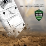Zizo HTC 10 Bolt Seri Kickstand Kemer Klipsli Klf (MIL-STD-810G)- White Gray