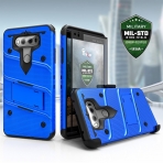 Zizo LG V30 Bolt Serisi Kemer Klipsi Klf (MIL-STD-810G)-Blue