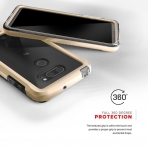 Zizo LG V30 ION Serisi effaf Klf (MIL-STD-810G)-Gold