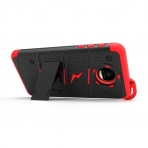 Zizo Motorola Moto Z Kemer Klipsli Klf ve Ekran Koruyucu (MIL-STD-810G)-Black Red