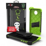 Zizo Motorola Moto Z Kemer Klipsli Klf ve Ekran Koruyucu (MIL-STD-810G)-Black Neon Green