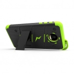 Zizo Motorola Moto Z Kemer Klipsli Klf ve Ekran Koruyucu (MIL-STD-810G)-Black Neon Green
