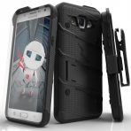 Zizo Samsung Galaxy J7 Bolt Serisi Kickstand Klf (MIL-STD-810G)-Black