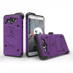 Zizo Samsung Galaxy J7 Bolt Serisi Kickstand Klf (MIL-STD-810G)-Purple Black