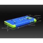 Zizo Samsung Galaxy Note 5 Kemer Klipsli Klf (Mil-STD-810G)-Blue-Neon Green