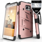 Zizo Samsung Galaxy Note 5 Kemer Klipsli Klf (Mil-STD-810G)-Rose Gold-Black
