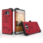 Zizo Samsung Galaxy Note 5 Kemer Klipsli Klf (Mil-STD-810G)-Red-Black