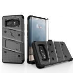 Zizo Samsung Galaxy Note 8 Bolt Serisi Kickstand Klf (MIL-STD-810G)-Gun Metal Gray