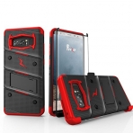 Zizo Samsung Galaxy Note 8 Bolt Serisi Kickstand Klf (MIL-STD-810G)-Black Red