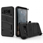 Zizo Samsung Galaxy S8 Bolt Seri Kemer Klipsli Klf ve Ekran Koruyucu (MIL-STD-810G)-Black