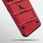 Zizo Samsung Galaxy S8 Bolt Seri Kemer Klipsli Klf ve Ekran Koruyucu (MIL-STD-810G)-Red Black