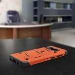 Zizo Samsung Galaxy S8 Bolt Seri Kemer Klipsli Klf ve Ekran Koruyucu (MIL-STD-810G)-Orange Black