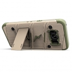 Zizo Samsung Galaxy S8 Bolt Seri Kemer Klipsli Klf ve Ekran Koruyucu (MIL-STD-810G)-Desert Tan Camo Green