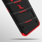 Zizo Samsung Galaxy S8 Bolt Seri Kemer Klipsli Klf ve Ekran Koruyucu (MIL-STD-810G)-Black Red