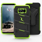 Zizo Samsung Galaxy S8 Plus Bolt Serisi Klf-Black Neon Green