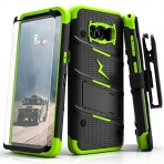 Zizo Samsung Galaxy S8 Plus Bolt Serisi Klf-Black Neon Green