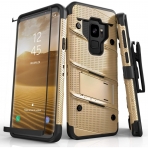 Zizo Samsung Galaxy S9 Bolt Seri Klf (MIL-STD-810G)-Gold-Black