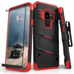 Zizo Samsung Galaxy S9 Bolt Seri Klf (MIL-STD-810G)- Black-Red