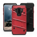 Zizo Samsung Galaxy S9 Plus Bolt Seri Klf (MIL-STD-810G)-Red Black