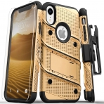 Zizo iPhone XR Bolt Serisi Kickstand Klf (MIL-STD-810G)-Gold