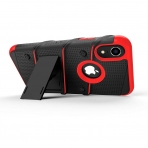 Zizo iPhone XR Bolt Serisi Kickstand Klf (MIL-STD-810G)-Black Red