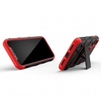 Zizo iPhone XR Bolt Serisi Kickstand Klf (MIL-STD-810G)-Black Red