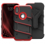 Zizo iPhone XS Max Bolt Serisi Klf (MIL-STD-810G)-Black Red