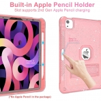 ZoneFoker Standl iPad Air Klf (10.9 in)(4. Nesil)-Clear Pink Glitter