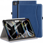 Ztotop Deri iPad Pro M4 Klf (11 in)-Navy Blue