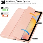 Ztotop Galaxy Tab S6 Lite Kalem Blmeli Klf (10.4 in)-Rose Gold