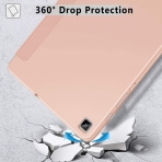 Ztotop Galaxy Tab S6 Lite Kalem Blmeli Klf (10.4 in)-Rose Gold